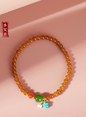 多宝家手串圆珠设计款和田糖玉