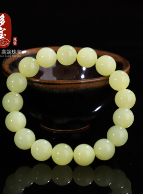 新疆和田玉手串黄口料12mm