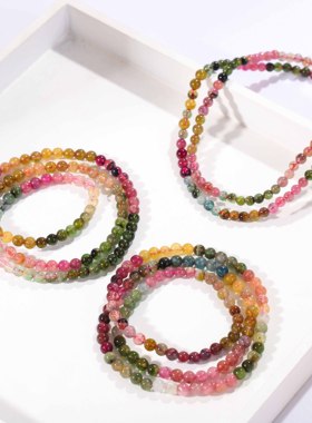 女碧玺未镶时尚彩虹色碧玺水晶