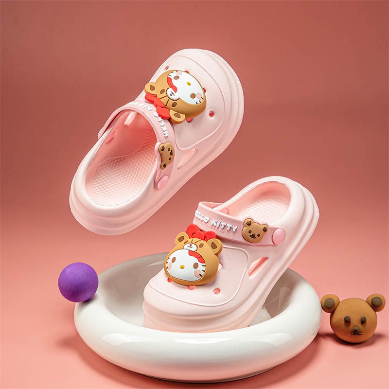 HELLO KITTY凯蒂猫童鞋女童凉拖鞋夏季新儿童软底洞洞鞋户外拖鞋