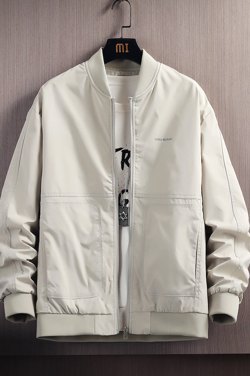 挂拍100%聚酯纤维秋季棒球领夹克休闲宽松外套男JK8835-P65控98,男装夹克,电商D240-242