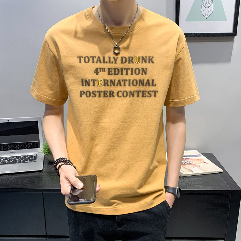 100%棉 2021夏装新款短袖T恤男夏季休闲圆领半袖体恤TX005-P27图片