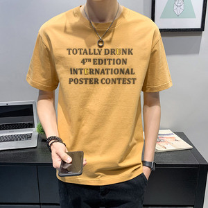 100%棉 2021夏装新款短袖T恤男夏季休闲圆领半袖体恤TX005-P27图片