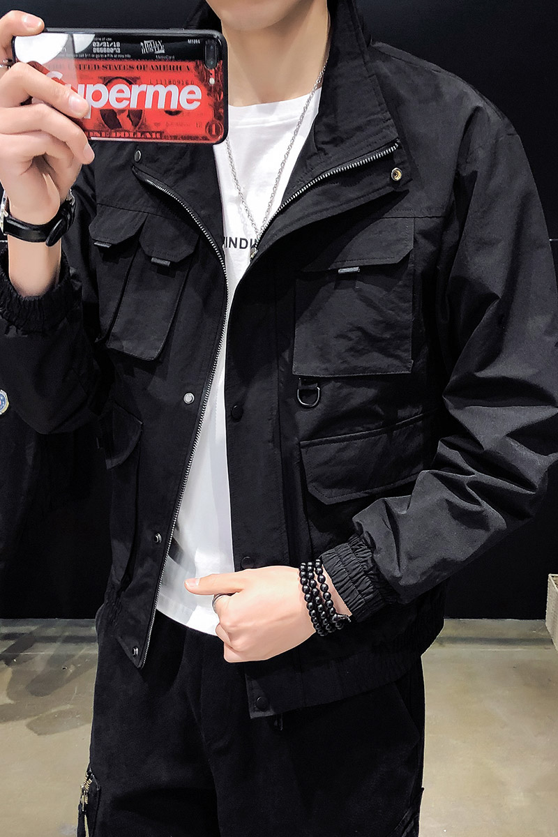 100%聚酯纤维2021秋装立领休闲夹克男秋季大码外套9909-P60控98,男装夹克,电商D240-242