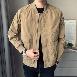 100%聚酯纤维秋装新款棒球领夹克休闲宽松外套男 JK8825-P75控118图片