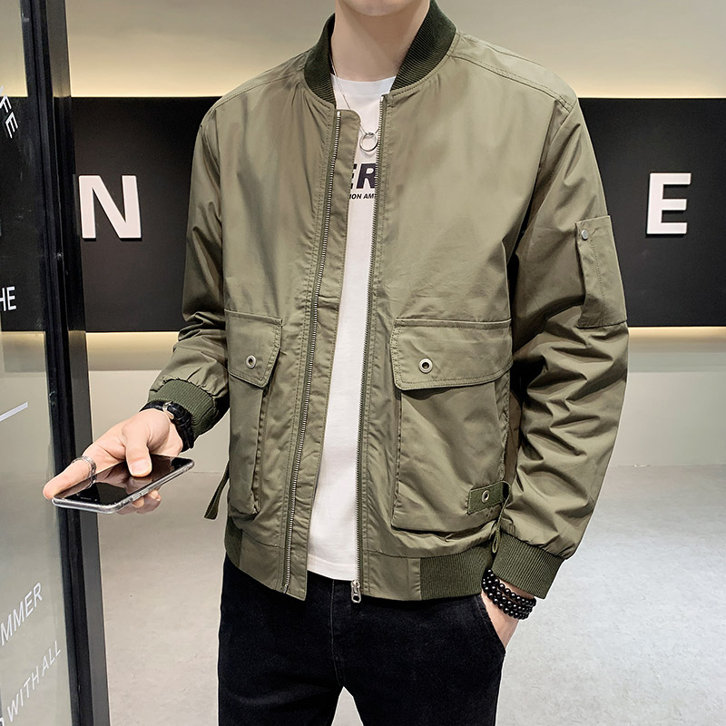 100%聚酯纤维秋装新款棒球领夹克休闲宽松外套男 JK8829-P85控118图片