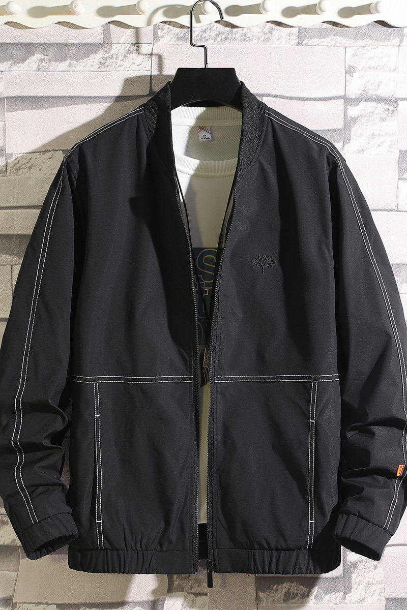 挂拍100%聚酯纤维秋装新款棒球领夹克男休闲外套JK6601-P70控98,男装夹克,电商D240-242