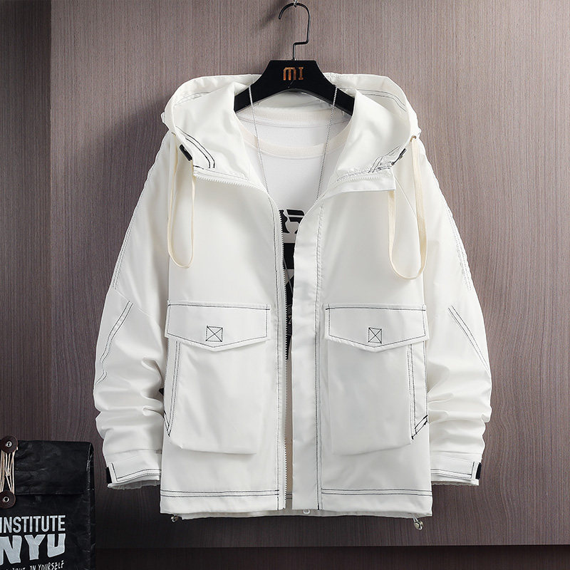 挂拍100%聚酯纤维秋装新款连帽夹克男休闲外套潮 JK8821-P85控118图片