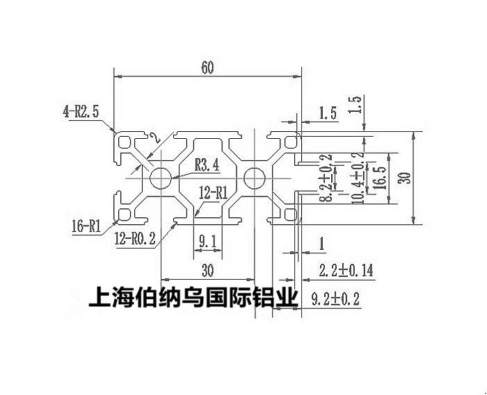 3060铝型材3060工业铝型材流水线框架 3030铝合金型材 铝材方管40