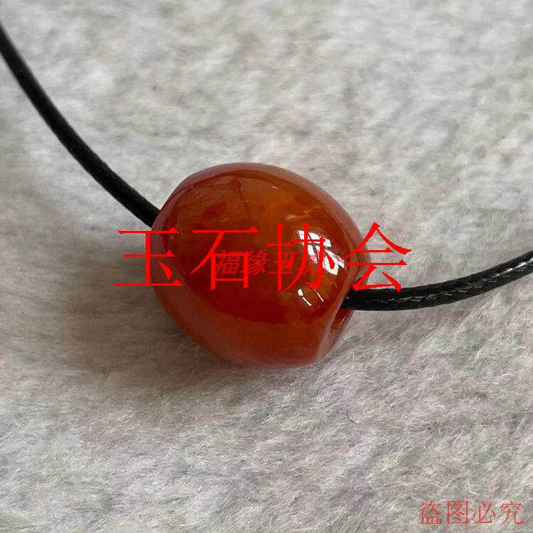 缅甸老坑翡翠色糯冰种红翡路路通吊坠柿子红转运珠男女款挂件项链