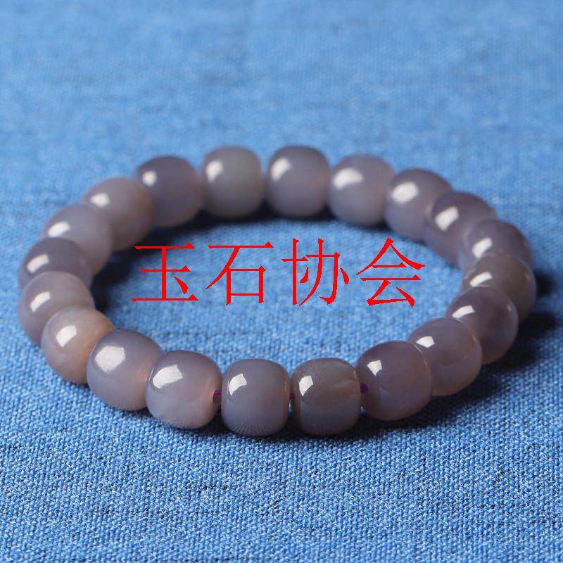 青海料和田玉烟青玉手串男女款老型珠烟青紫手链精选玉石饰品送礼