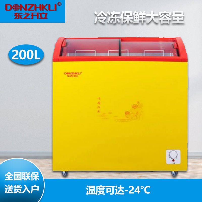 东之开立小型雪糕柜展示商用小冰柜玻璃门圆弧柜冷冻冷藏车载冰箱