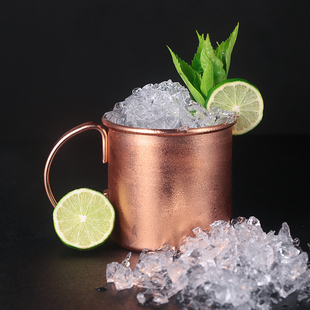 酒吧灵魂卷边经典款莫斯科骡子鸡尾酒杯金属酒杯Moscow Cup马克杯