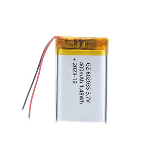 602035聚合物锂电池400mAh 3.7V适用于按摩仪刮痧器美容仪锂电池