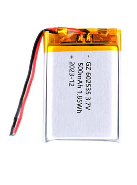 602535聚合物锂电池500mAh遥控器发光灯玩具蓝牙音响3.7V充电电池