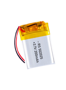 502025聚合物锂电池 200mAh智能手表LED灯美容仪可充电电池402025