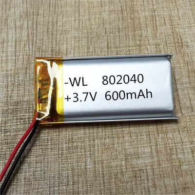 802040聚合物锂电池600mAh 3.7v美眼仪 麦克风 微型风扇
