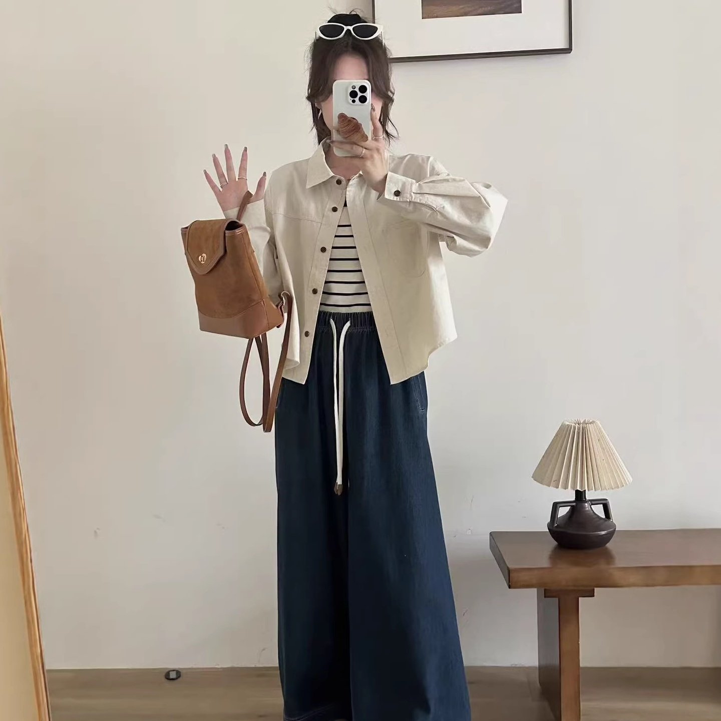 2026年春款外套女宽松休闲韩版学院风短款外套衬衫外套上衣慵懒风,女装/女士精品,短外套,淘宝优惠券,粉丝福利购,淘宝优惠卷