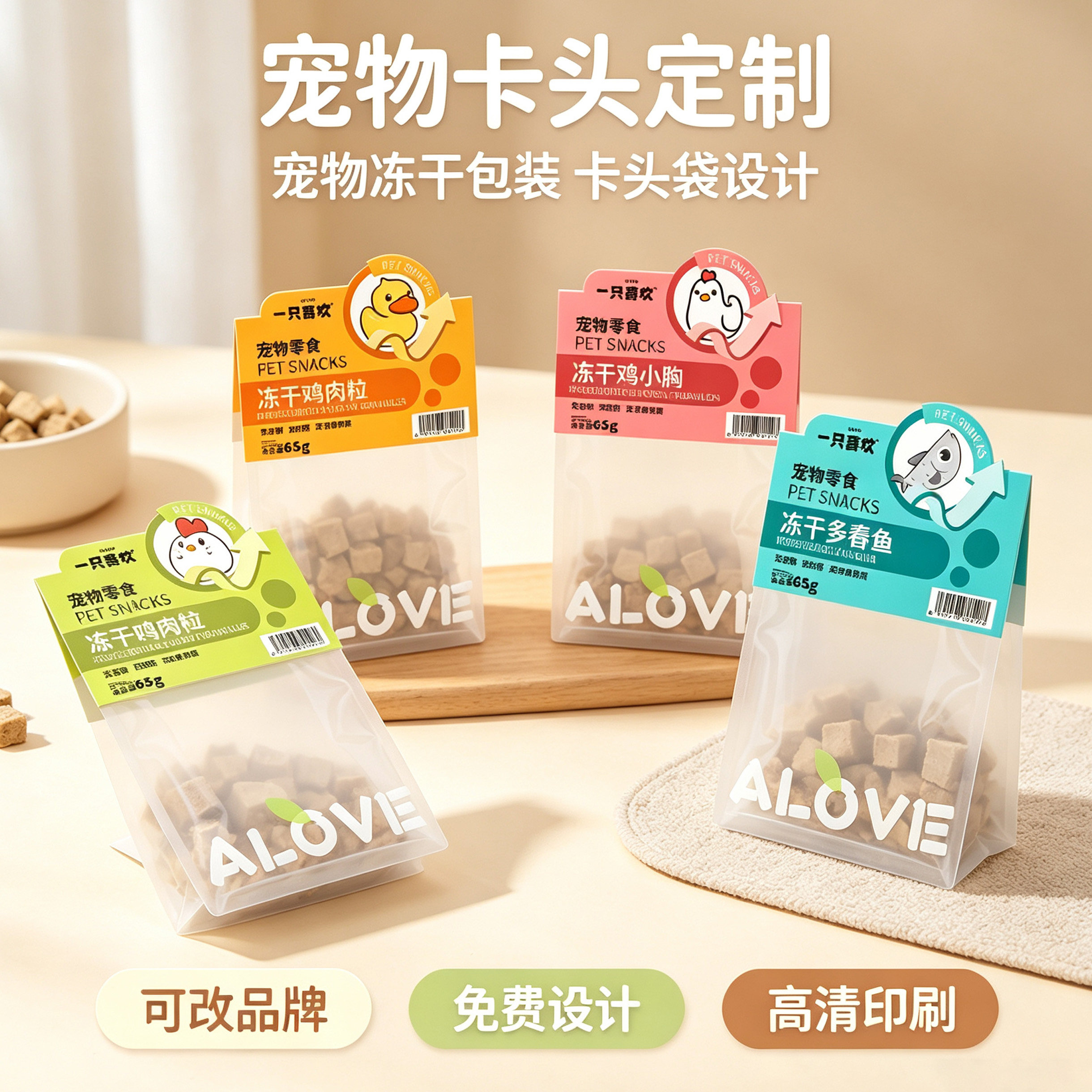 宠物零食卡头卡背定制设计印刷图片