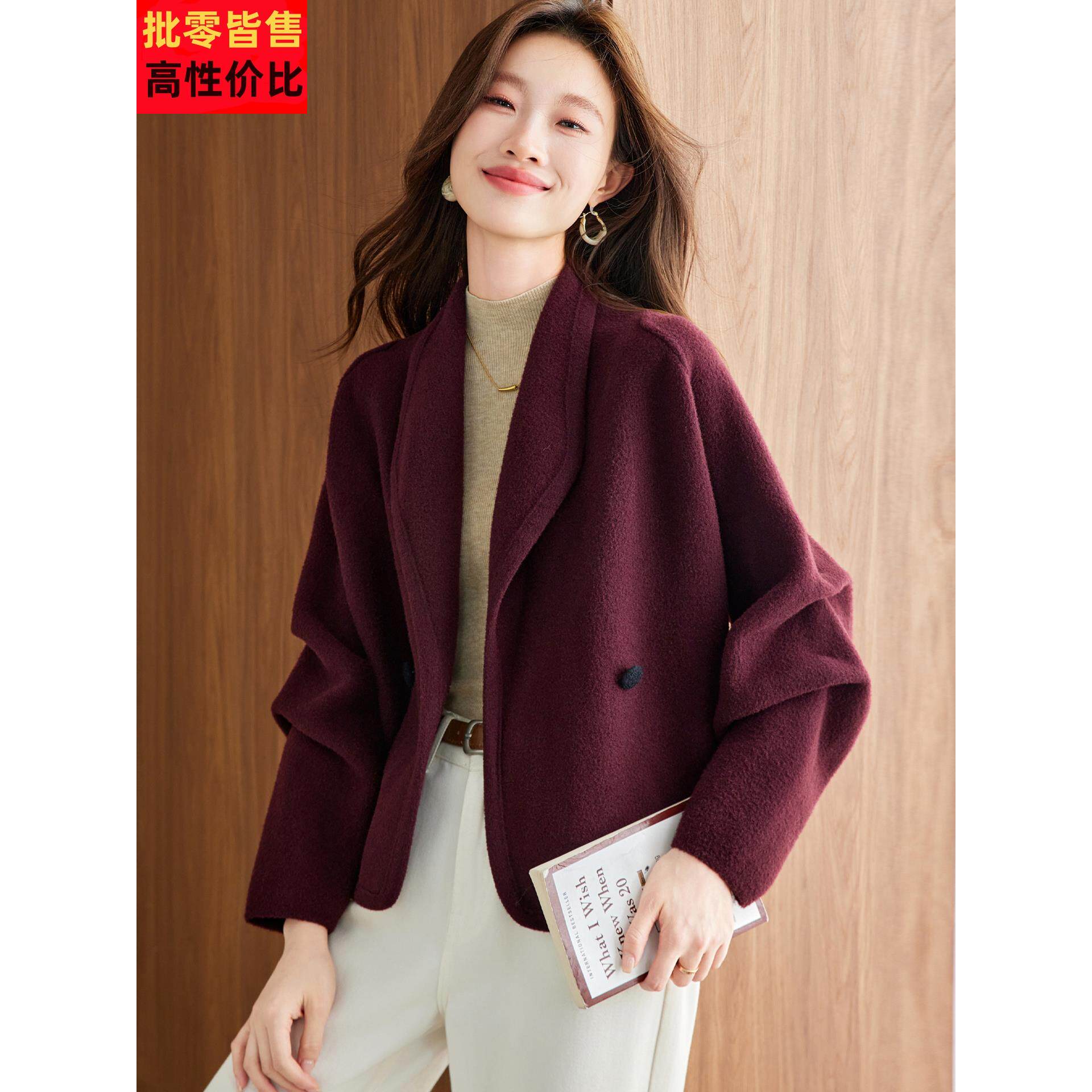 小香风西装领短外套女秋冬2025新款高级感小个子时尚洋气毛呢上衣