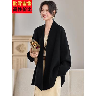 中长款针织外搭开衫加肥加大披肩秋冬女装大码胖mm超好看毛衣外套