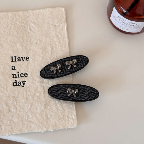 韩国秋冬高级感百搭蝴蝶结可爱发夹新款侧边刘海碎发bb夹甜美头饰