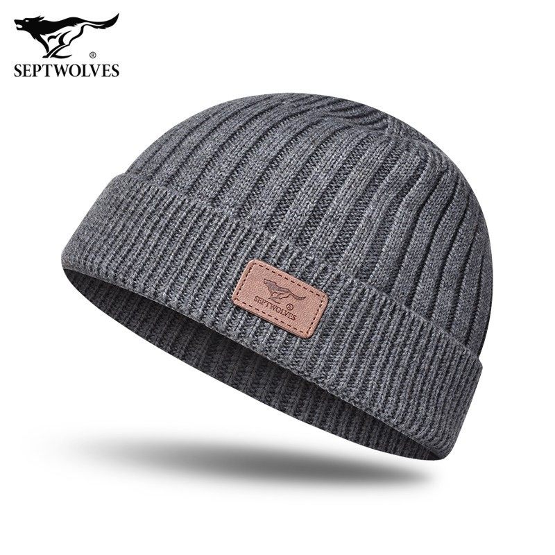 七匹狼瓜皮帽男雅痞帽羊毛针织毛线帽秋冬季帽子防风骑行帽冷帽