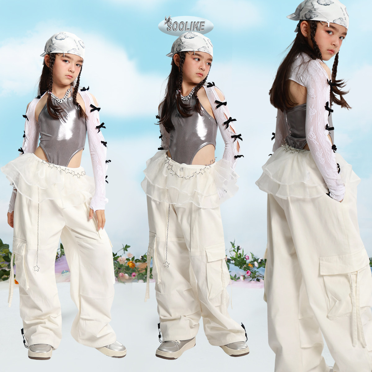 SOOLIKE小小辣妹爵士舞演出服女童jazz街舞潮甜酷舞台走秀潮服装