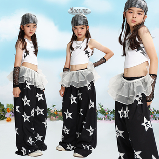 SOOLIKE儿童爵士舞演出服2025新款女童街舞hiphop酷辣洋气套装潮