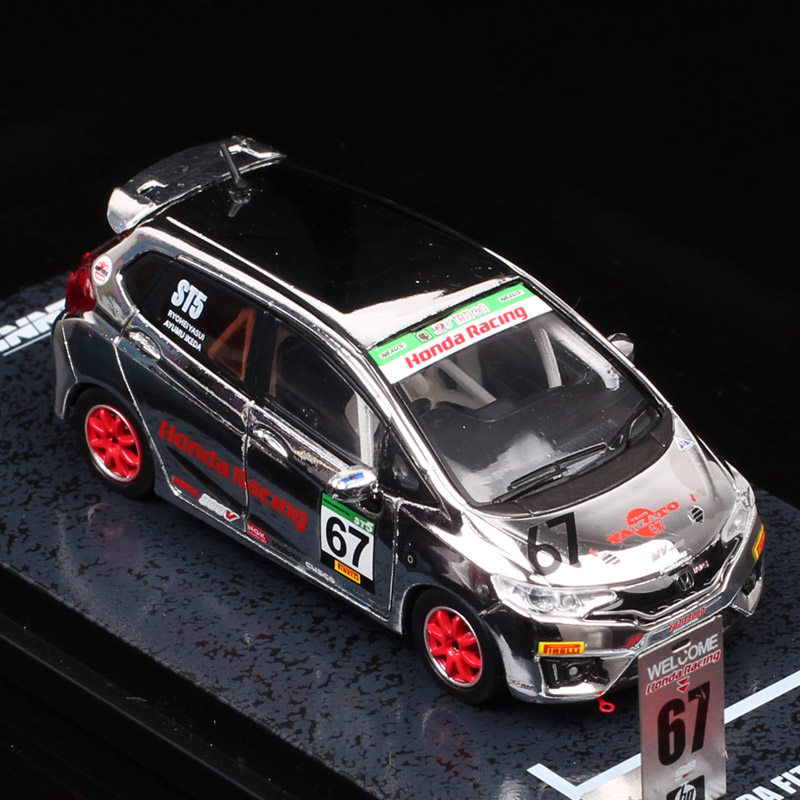 tarmac1/64本田飞度3rs #67日本super taikyu n1镀银汽仿赛车模型