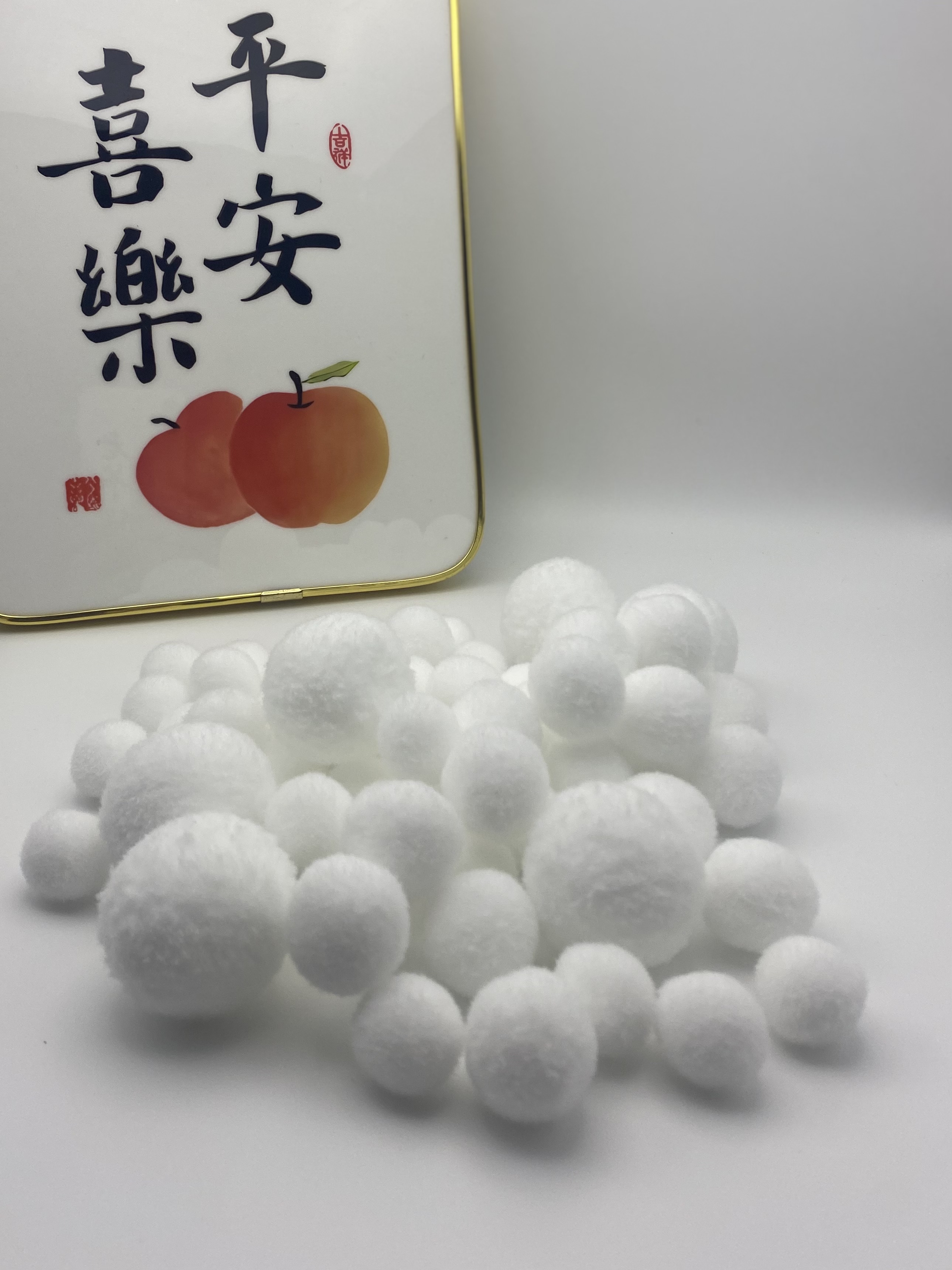 大中小白色高弹毛绒球手工diy儿童发饰太阳花饰填充材料大包毛球