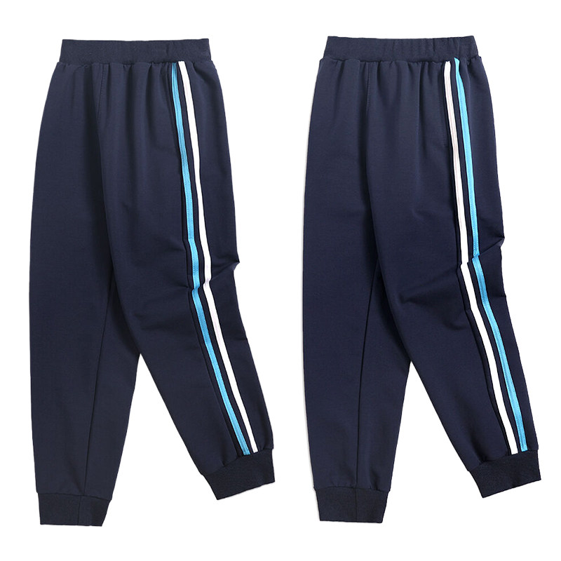 长裤棉校裤校服裤条杠运动裤深蓝