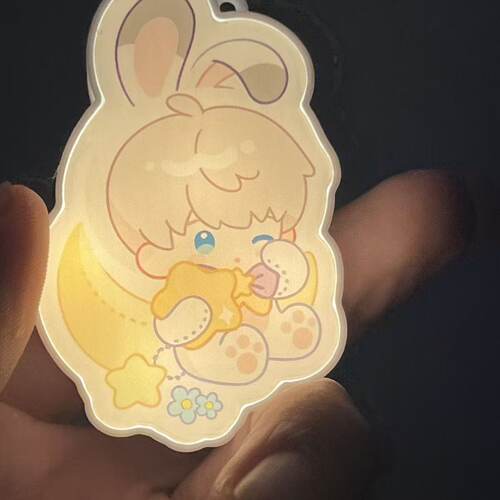 明星动漫周边亚克力发光挂件来图定制包包挂件应援物料3d立体简约