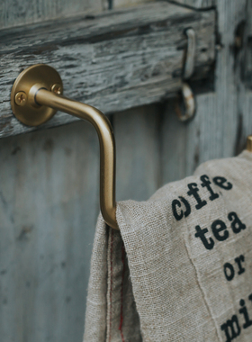 軸年Rolling time 黄铜纸巾架 北欧日式厕所手卷纸厨房抹布毛巾钩