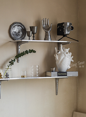 軸年ROLLING TIME 复古铝一字隔板 原创搁板墙壁置物书画架