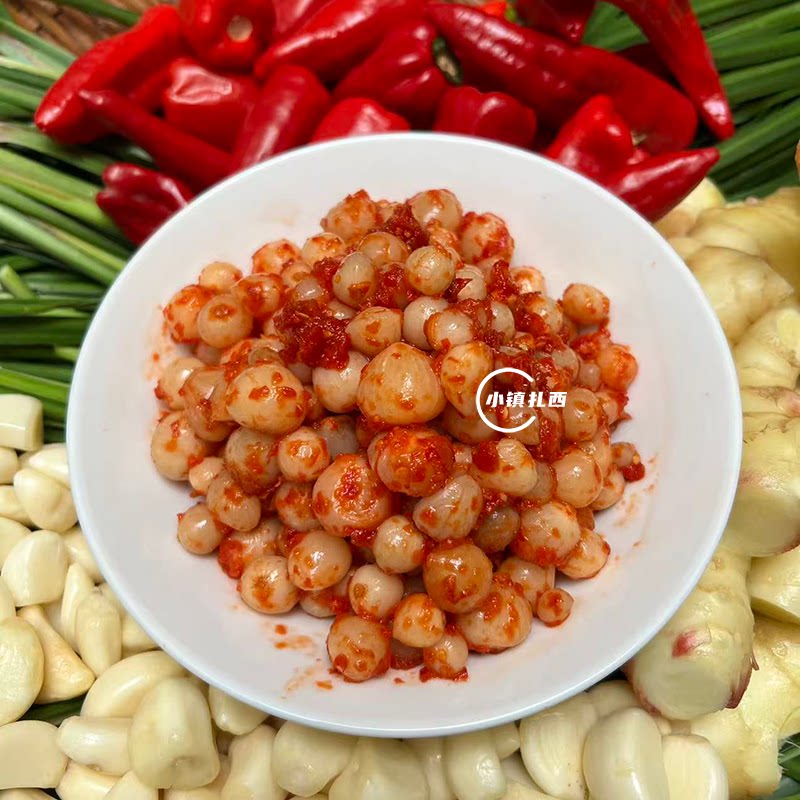 扎西小镇泡椒风味辣椒酱泡小蒜500g袋装云南特产即食下饭菜包邮