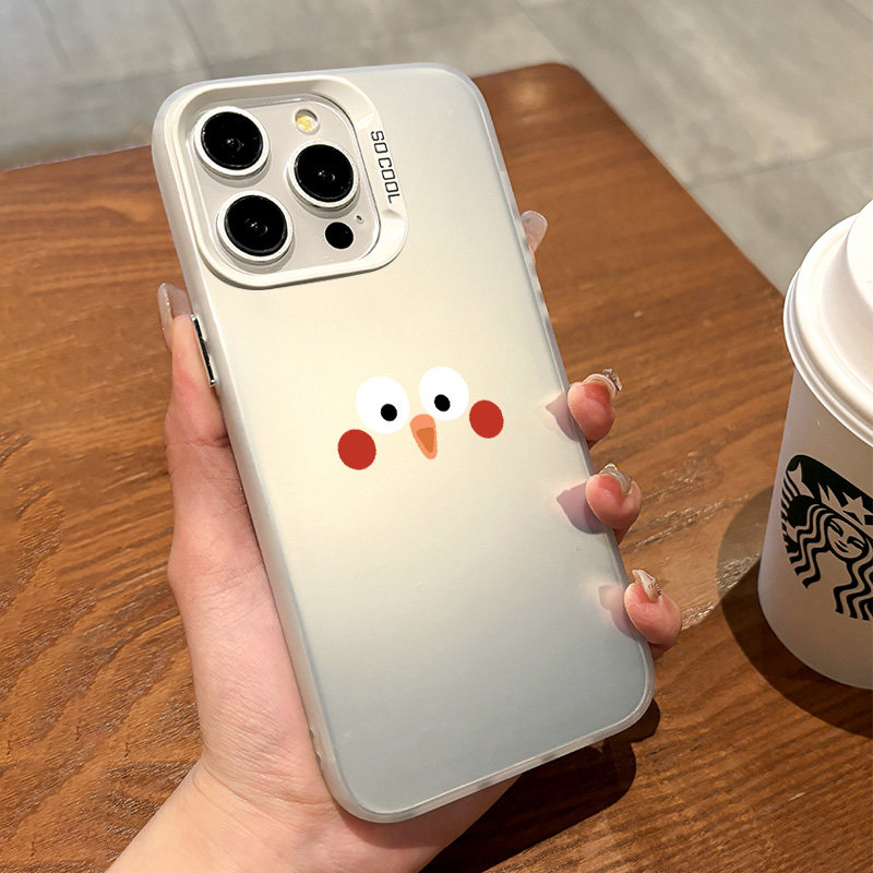 适用于iphone16promax手机壳腮红小鸡表情苹果12/13小米14华为Pura70新款网红简约软边男女气质全包情侣个性