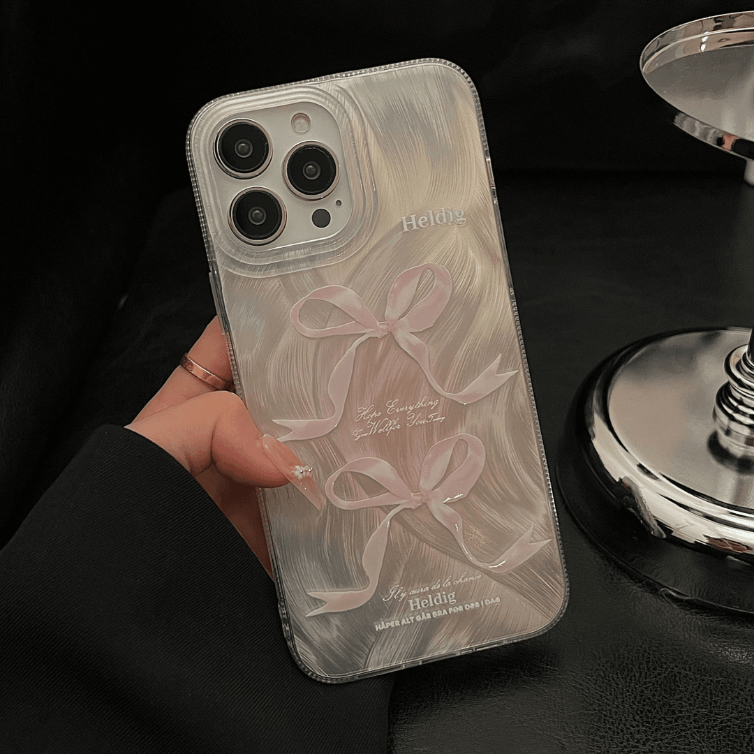 羽纱粉蝴蝶结适用13苹果15promax手机壳iphone141211红米k70小米荣耀8090novaP50保护套3040华为pura70mate60