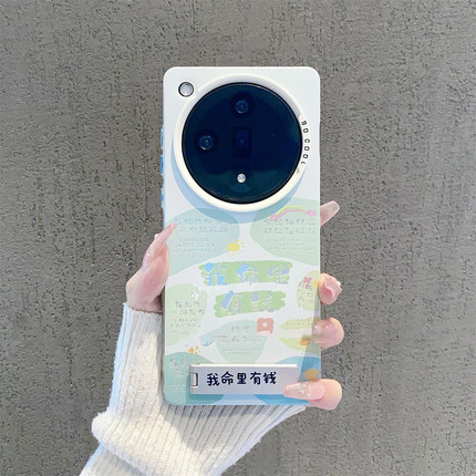ins风小清新我命里有钱手机壳适用oppofindX7/X8pro情侣磨砂软壳Reno10/11/12pro发财保护壳真我GT5PRO情侣女