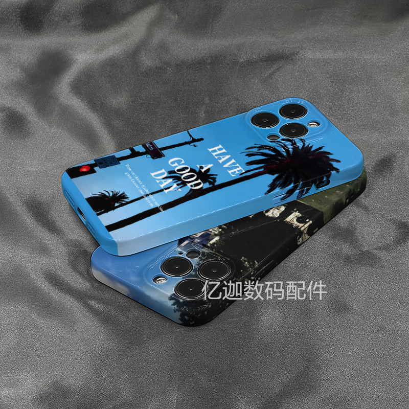 潮牌椰树英文适用苹果14手机壳iphone14promax欧美风菲林13pro防摔保护套14plus超薄硬壳12简约11小众大孔属于什么档次？