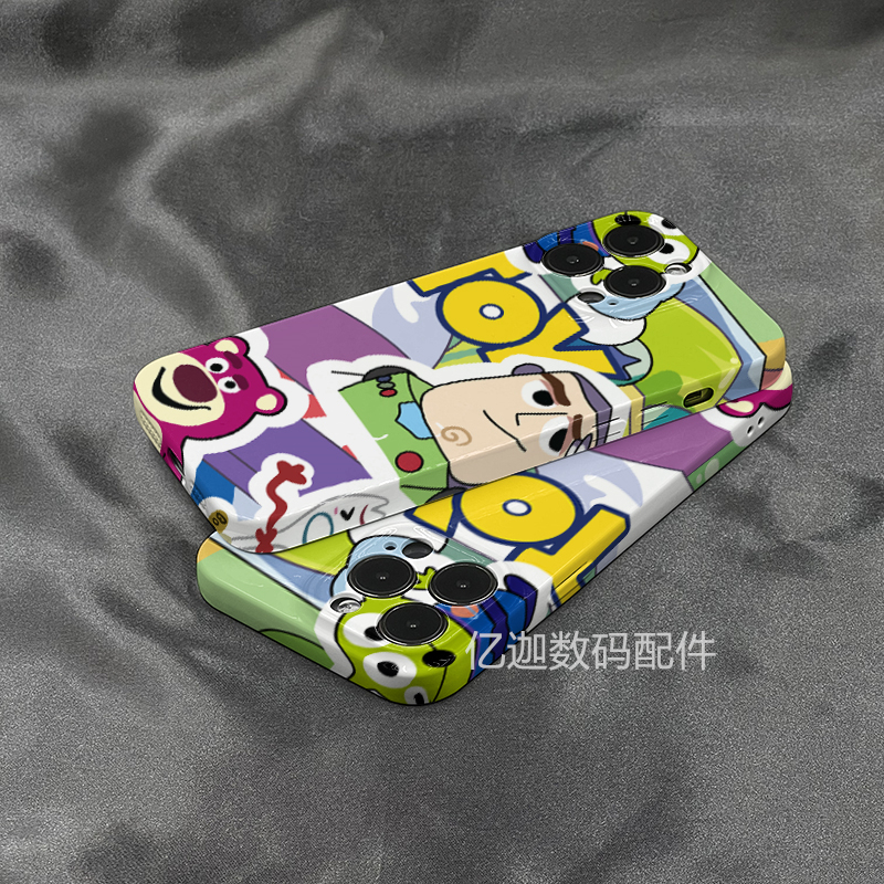 iPhone16ProMax趣味巴斯光年草莓熊适用苹果13手机壳iPhone14Promax高级感14pro软壳112华为荣耀vivo小米oppo