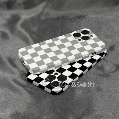iPhone16promax棋盘格菲林适用苹果14手机壳iphone13promax全包硬壳保护套12女款软壳11华为荣耀vivo小米oppo