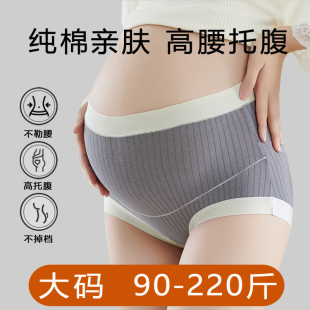 200斤高腰托腹怀孕早中晚期产后加大短裤 孕妇内裤 纯棉全棉裆大码