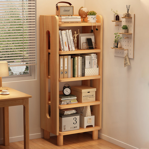 实木生态板书架落地一体靠墙转角储物柜简易儿童学生不占地方书柜