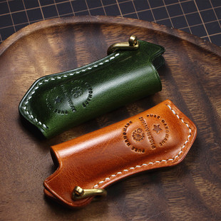 手工真皮草蜢火机套Cricket一次性打火机皮套保护套牛皮礼物定制