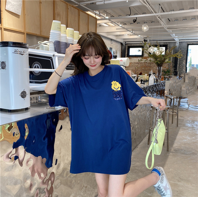 JL SUNFLOWER夏季亮片重工艺字母宽松显瘦圆领短袖t恤女上衣新款