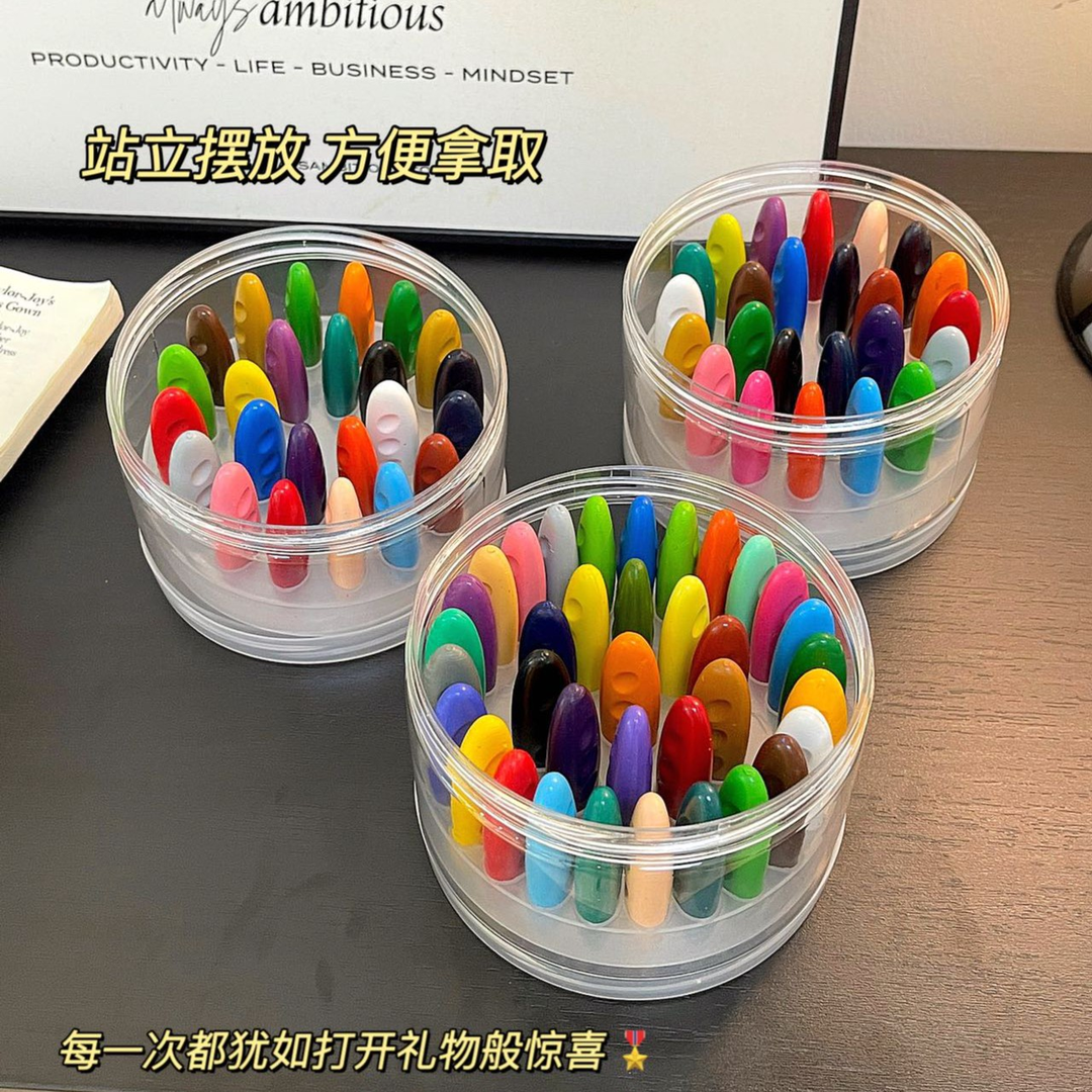 儿童塑料花生蜡笔矫正握姿绘画涂鸦易上色无毒可水洗不脏手蜡笔
