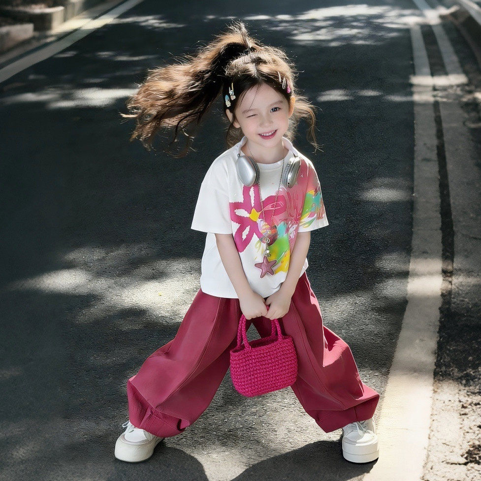 女童套装2026新款夏季超好看的夏装韩系休闲运动两件套大童女装潮