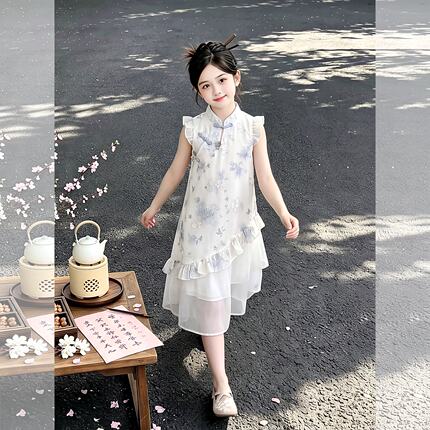 女童夏季国风连衣裙超好看新款小女孩童装公主裙儿童新中式旗袍裙