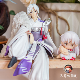 杀生丸手办 杀殿坐姿公仔Q版夜叉周边模型机箱汽车载动漫卡通摆件